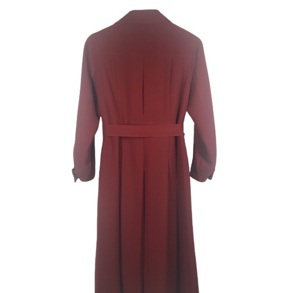 Lei Sogna Italy long light coat burgundy color - Picture 8 of 11